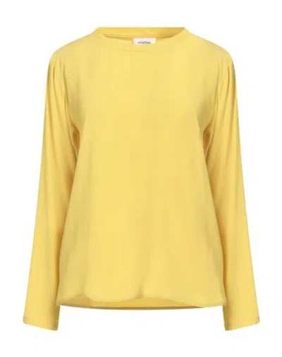 Ottod'ame Woman Top Yellow Size 8 Acetate, Silk