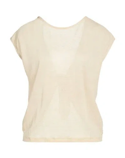 Ottod'ame Woman T-shirt Beige Size Xs Linen In Neutral