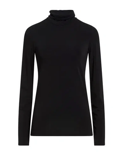 Ottod'ame Woman T-shirt Black Size 10 Acetate, Polyamide, Elastane