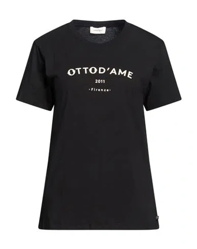 Ottod'ame Woman T-shirt Black Size 10 Cotton