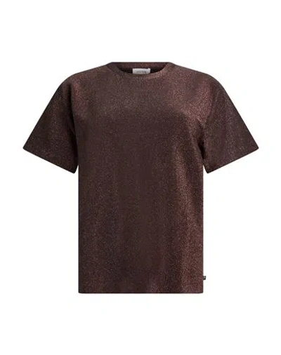 Ottod'ame Woman T-shirt Brown Size 12 Viscose, Polyester, Nylon, Elastane