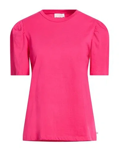 Ottod'ame Woman T-shirt Fuchsia Size 10 Cotton In Pink