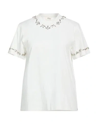 Ottod'ame Woman T-shirt White Size 6 Cotton In Multi