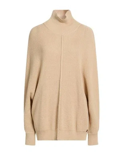 Ottod'ame Woman Turtleneck Beige Size 6 Virgin Wool, Acrylic In Brown