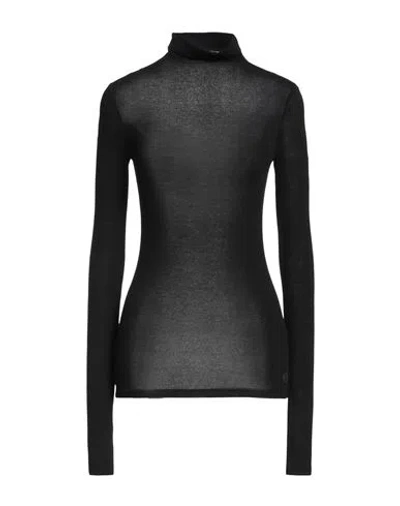 Ottod'ame Woman Turtleneck Black Size 12 Viscose, Elastane