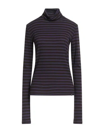 Ottod'ame Woman Turtleneck Dark Brown Size 12 Viscose, Elastane