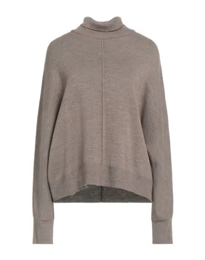 Ottod'ame Woman Turtleneck Khaki Size 10 Virgin Wool, Acrylic