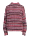 Ottod'ame Woman Turtleneck Pink Size 8 Acrylic, Wool, Polyester