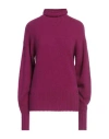 Ottod'ame Woman Turtleneck Purple Size 10 Polyamide, Acrylic, Wool, Alpaca Wool, Elastane