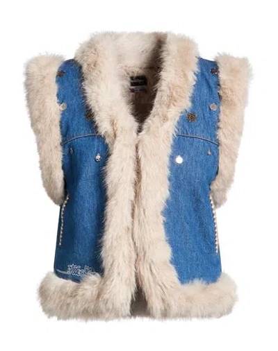 Ottod'ame Woman Vest Blue Size 10 Cotton