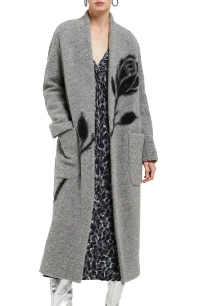 Ottod'ame Wool-blend Long Coat In Gray