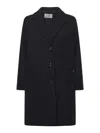 Ottod'ame Wool Blend Midi Coat In Black