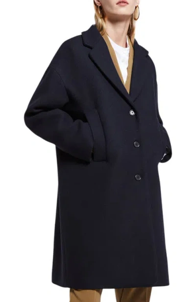 Ottod'ame Wool-blend Midi Coat In Blue