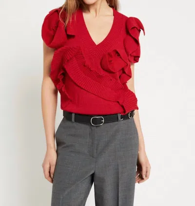 Ottod'ame Wool Blend Vest In Cherry In Red