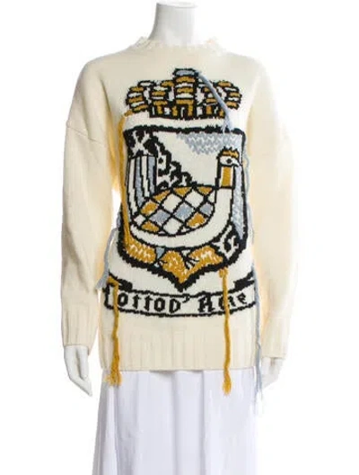 Pre-owned Ottod'ame Wool Graphic Print Sweater In Neutral