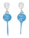 Ottolinger Blue Dipped Pearl Drop Earrings In Blue