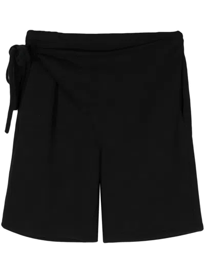 Ottolinger Asymmetric Cotton Shorts In Black