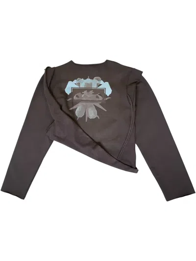 Ottolinger Asymmetric Graphic-printed Top In Black