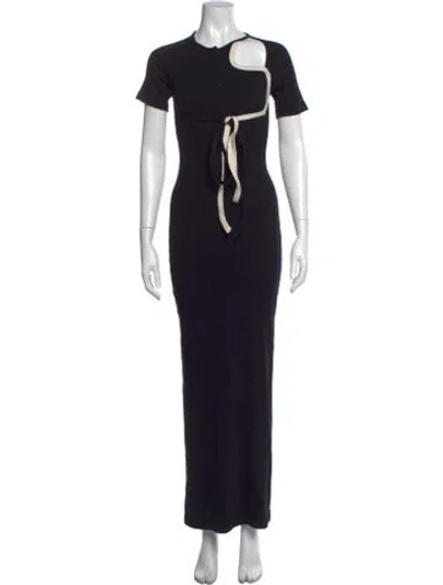 Pre-owned Ottolinger Asymmetrical Long Dress In Black