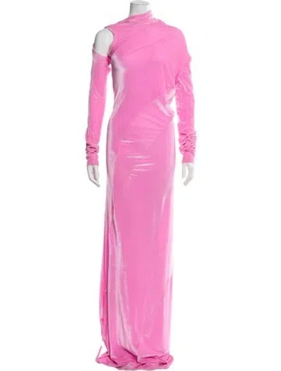 Pre-owned Ottolinger Asymmetrical Long Dress In Pink