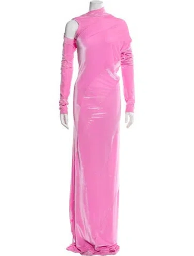 Pre-owned Ottolinger Asymmetrical Long Dress In Pink