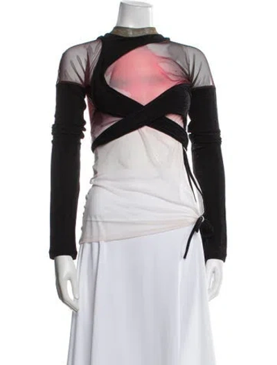 Pre-owned Ottolinger Asymmetrical Long Sleeve Top In White