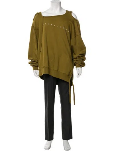 Pre-owned Ottolinger Asymmetrical Neckline Long Sleeve Sweatshirt In Green