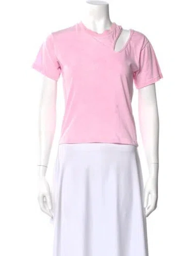 Pre-owned Ottolinger Asymmetrical Short Sleeve T-shirt In Pink