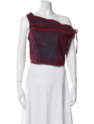 Pre-owned Ottolinger Asymmetrical Sleeveless Crop Top In Multicolor