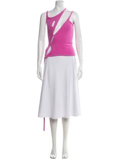Pre-owned Ottolinger Asymmetrical Sleeveless Top In Pink