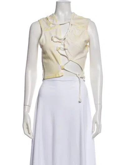 Pre-owned Ottolinger Asymmetrical Sleeveless Top In White