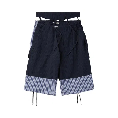 Pre-owned Ottolinger Baggy Cargo Shorts 'striped' | Black | Men's Size L