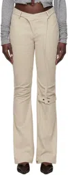 Ottolinger Beige Deconstructed Flared Chino Trousers In Beige