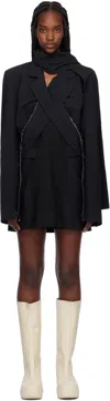 Ottolinger Black & Navy Drape Suit Minidress In Black