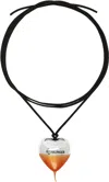 Ottolinger Knotted Heart Necklace In Gold / Tangerine