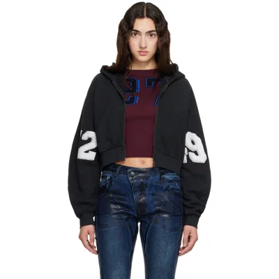 Ottolinger Black Cropped Zip Hoodie