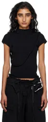 Ottolinger Womens Black Deconstructed Strap Knit Top In Black