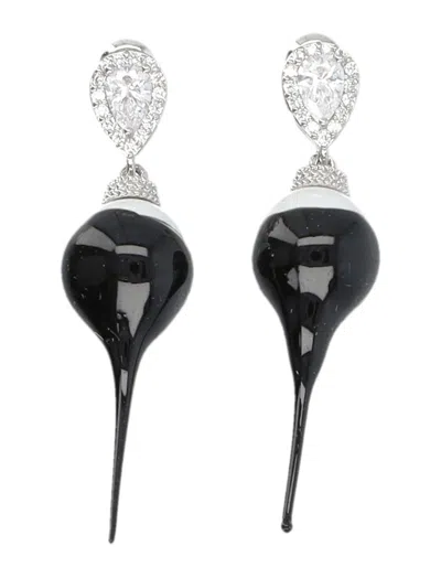 OTTOLINGER BLACK DIPPED PEARL DROP EARRINGS