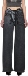 Ottolinger Double Fold Pants In Black / White Paint