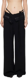 Ottolinger Black Double Fold Suit Trousers In Black
