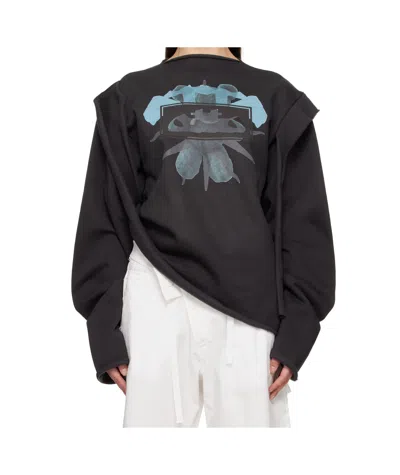 Ottolinger Black Drape Crewneck Sweatshirt
