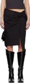 Ottolinger Black Drape Pencil Miniskirt In Black