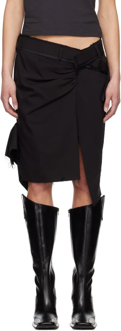 Ottolinger Black Drape Pencil Miniskirt