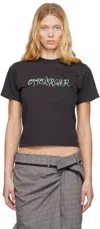 Ottolinger Fitted T-shirt With Puff Paint In Black