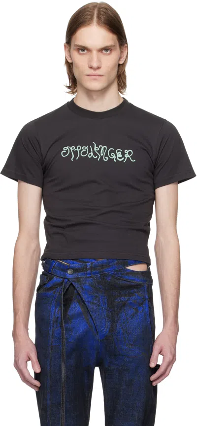 Ottolinger Black Fitted Puff Paint T-shirt