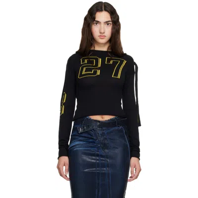 Ottolinger Black Knit Strappy Longsleeve T-shirt