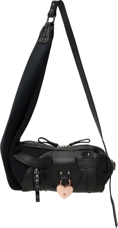 Ottolinger Black Mini Neoprene Leather Bag