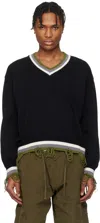 Ottolinger Black Oversized Sweater In Black-white