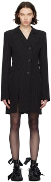 Ottolinger Black Pinstripe Minidress In Black Pinstripe