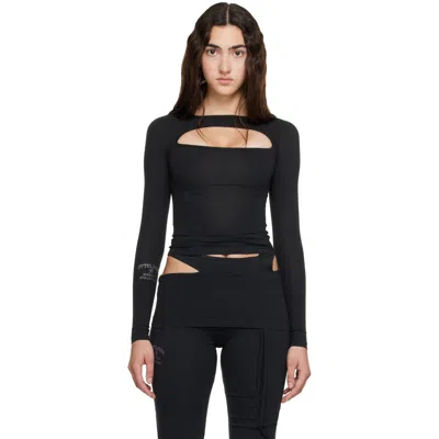Ottolinger Black Split Racerback Rib Longsleeve T-shirt